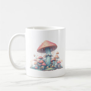 Retro pastel mushrooms design with soft colours 02 coffee mug