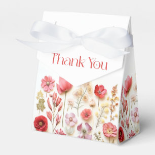 Retro Pastel Pink Boho Wildflower Bridal Shower Favor Box