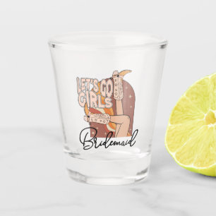 Retro Pastel Pink Rodeo Bachelorette Shot glass
