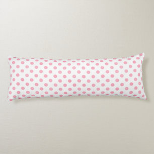 Retro pastel pink white polka dots pattern body pillow