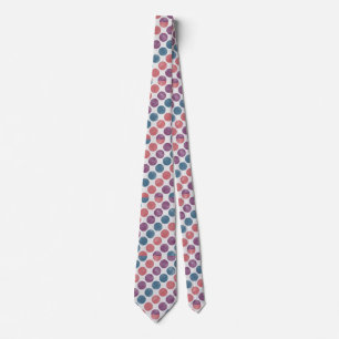Retro Pastel Polka Dot Pattern Trendy Tie
