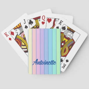 Retro Pastel Stripes Pattern Playing Cards