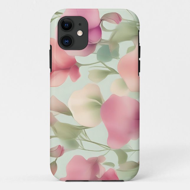 Retro Pastel Sweet Pea Pattern Case-Mate iPhone Case (Back)