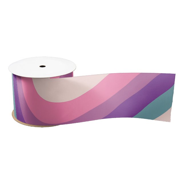 Retro pastel swirls satin ribbon (Spool)