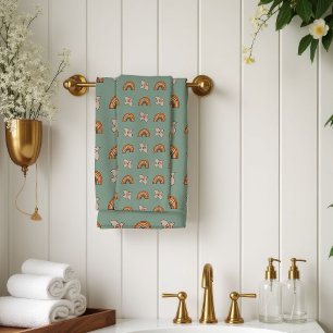 Retro Pastel Towel 70s Groovy Earthy Bath Vibes