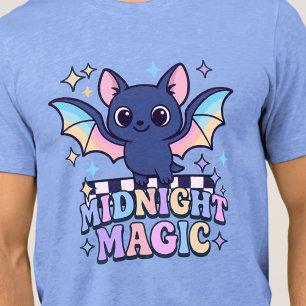 Retro Pastelcore Cute Halloween Bat & Chequerboard Tri-Blend Shirt