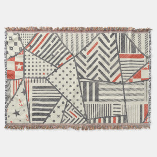 Retro Patchwork: Abstract Geometric Design Throw Blanket