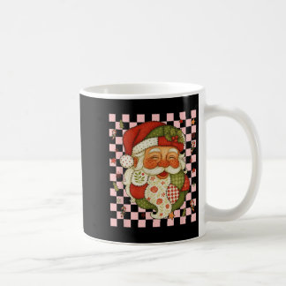 Retro Patchwork Santa Claus Christmas Preppy Merry Coffee Mug