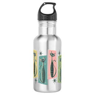 Retro Patchwork Tabbies ©studioxtine 532 Ml Water Bottle