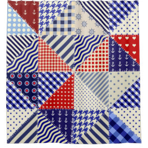 Retro Patchwork Triangles Nautical Style
