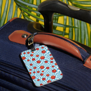 Retro Patriot Smiley Face Luggage Tag
