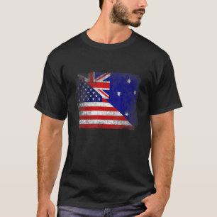 Retro Patriotic American Australia Flag Distressed T-Shirt