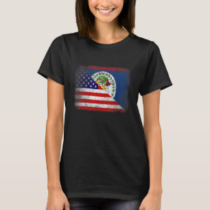 Retro Patriotic American Belize Flag Distressed T-Shirt