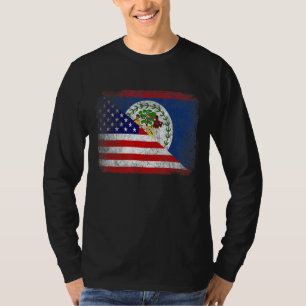 Retro Patriotic American Belize Flag Distressed T-Shirt