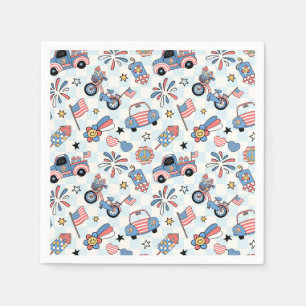 Retro Patriotic USA 4th of July Napkin