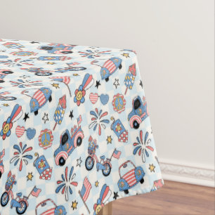 Retro Patriotic USA 4th of July Tablecloth