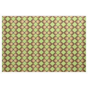 Retro patroon groen bruin fabric