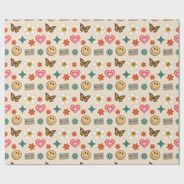 Retro Pattern 01 Wrapping Paper (Flat)