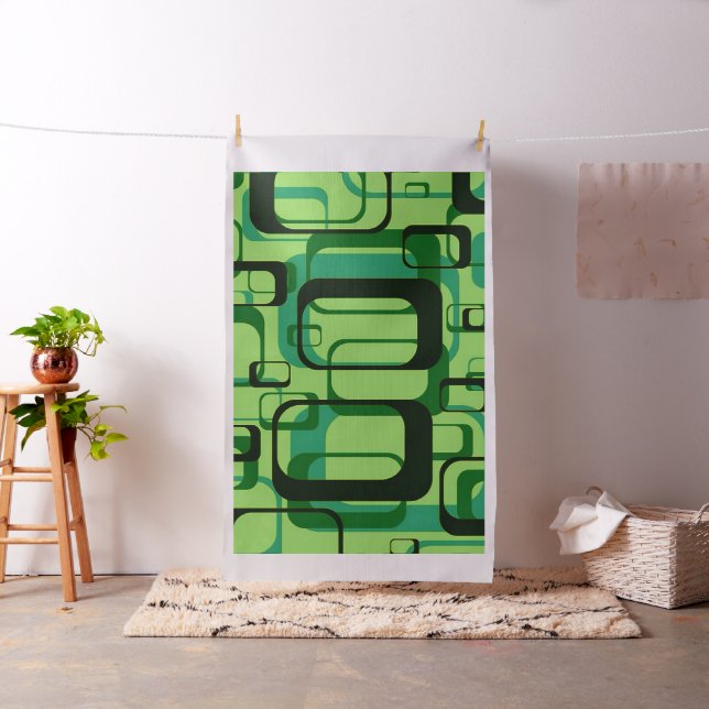 retro pattern 1971 green fabric (In Situ)