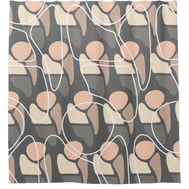 Retro Pattern Abstract Man Peach Slate Grey (Front)