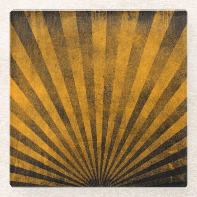 Retro pattern background glass coaster (Front)