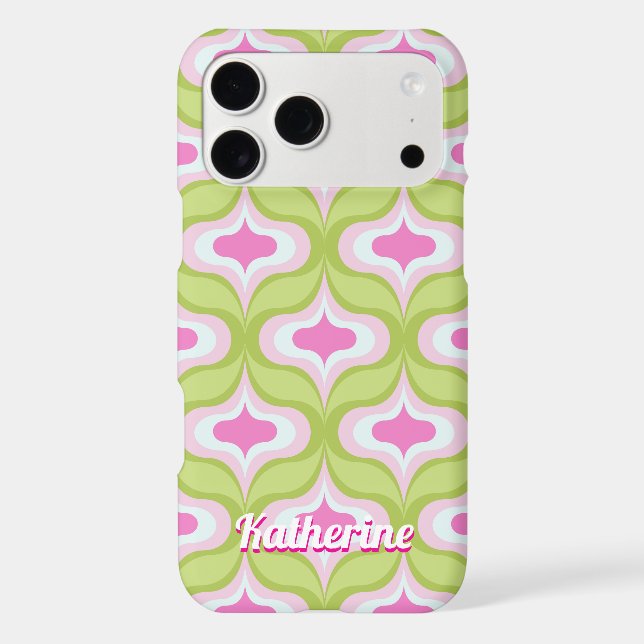 Retro Pattern Bright Green Pink (Verso)