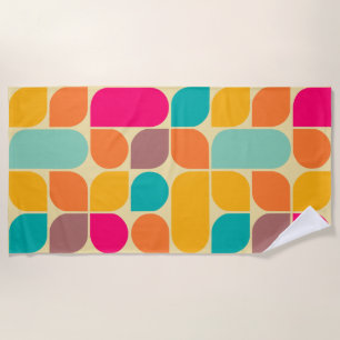 Retro pattern coloured beach towel
