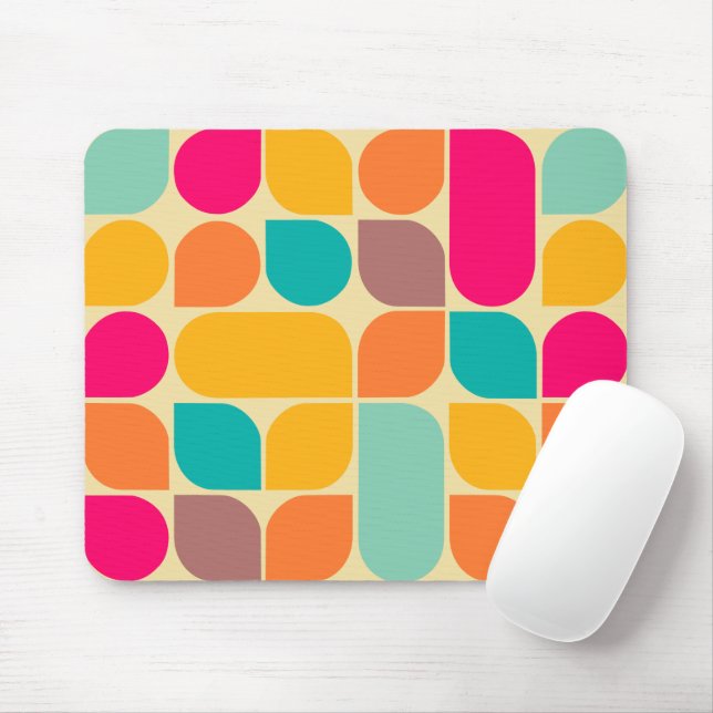 Retro pattern coloured mouse pad (With Mouse)