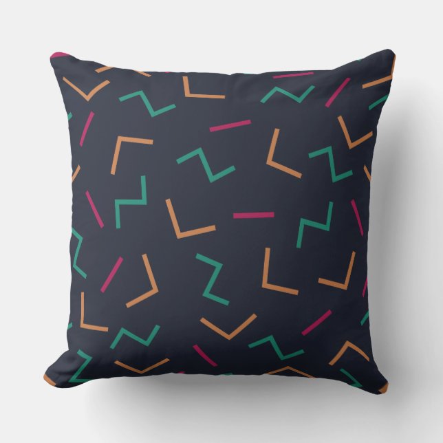 Retro pattern coloured outdoor pillow (Front)