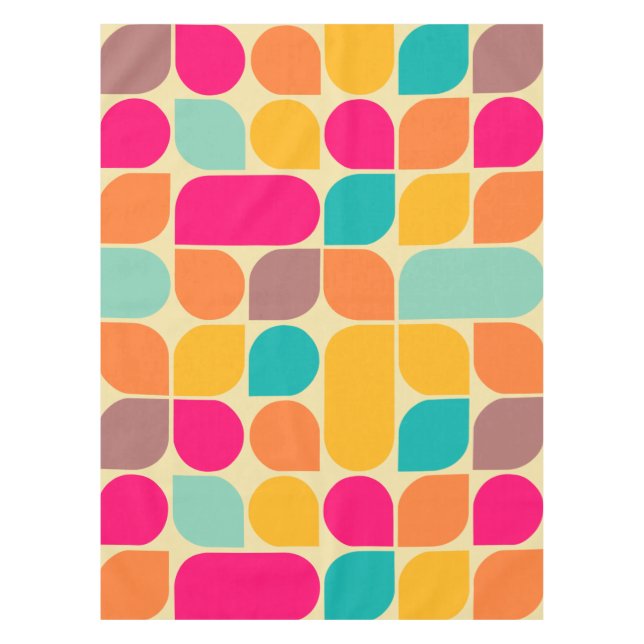 Retro pattern coloured tablecloth (Front)