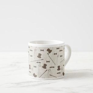 Retro pattern for man 2 espresso cup