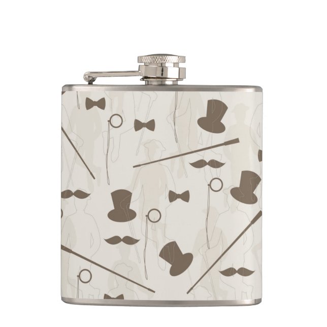 Retro pattern for man 2 hip flask (Front)