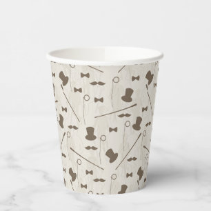 Retro pattern for man 2 paper cups