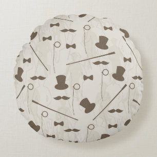 Retro pattern for man 2 round pillow