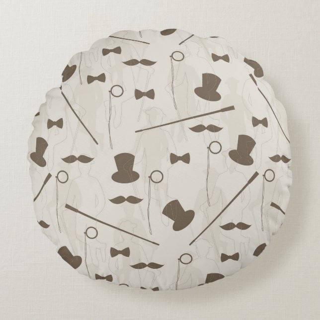Retro pattern for man 2 round pillow (Front)
