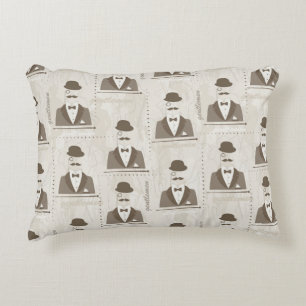 Retro pattern for man decorative pillow