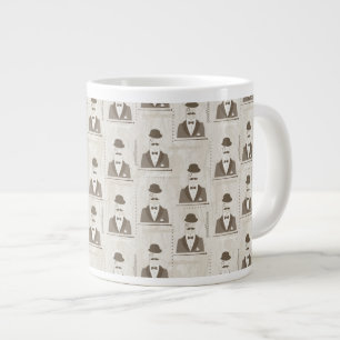 Retro pattern for man large coffee mug