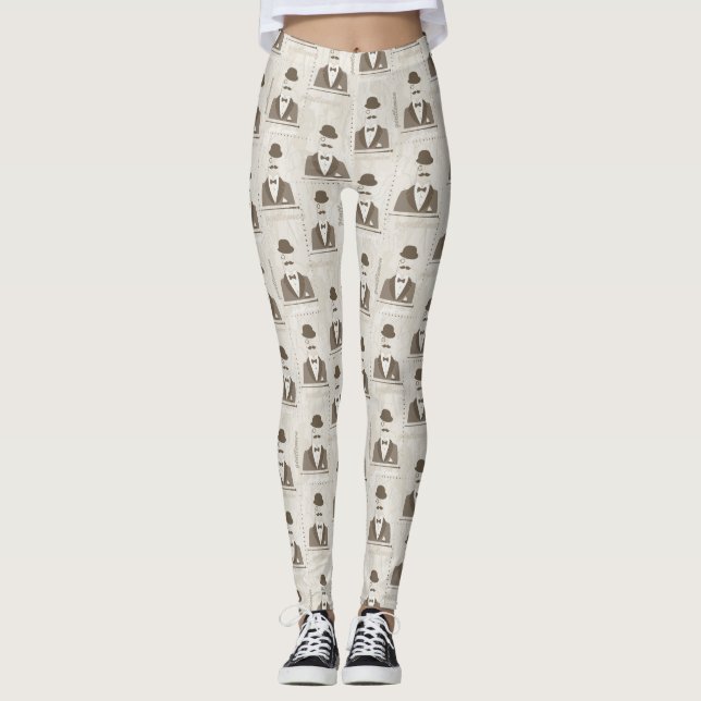 Retro pattern for man leggings (Front)