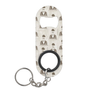Retro pattern for man mini bottle opener