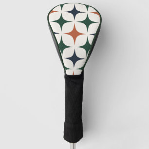 Retro Pattern Forest Green Navy Blue Terracotta Golf Head Cover