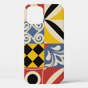 Retro pattern from bright simple geometric shapes iPhone 12 case
