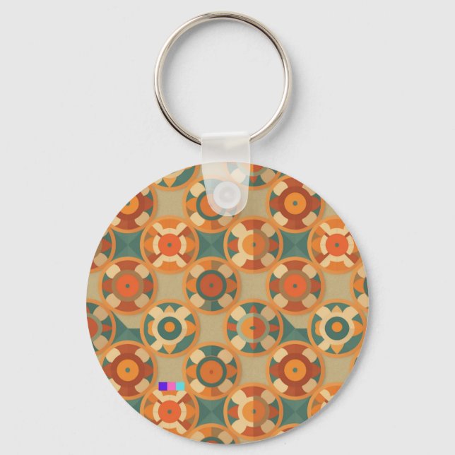 retro pattern full of vintage attractiveness keychain (Front)