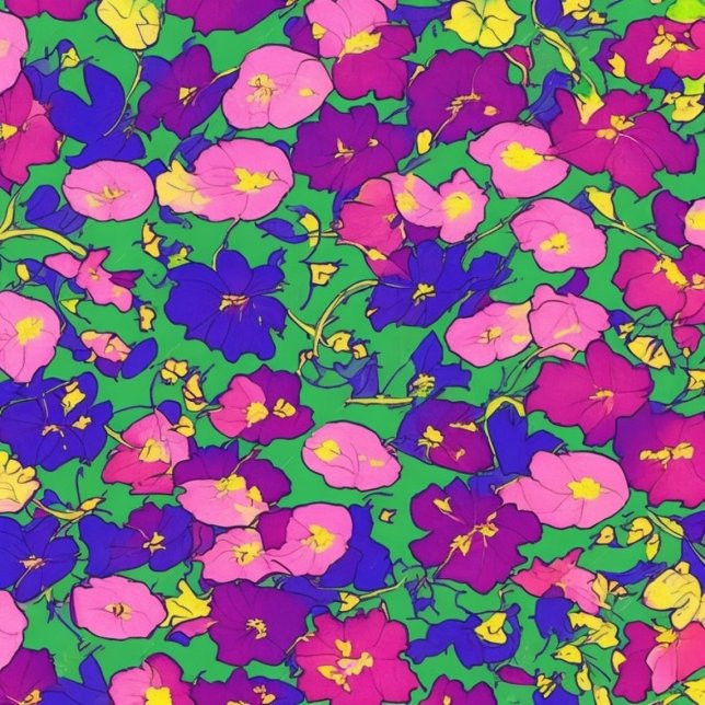 retro pattern full of vintage charm notebook (自然の美しさが詰まった、花々が咲き誇るデザイン)