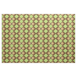 Retro pattern green brown fabric