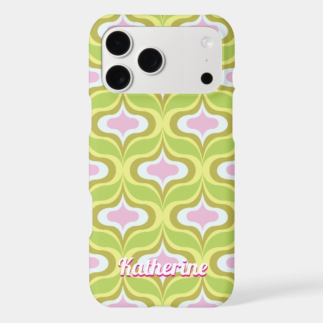 Retro Pattern Green iPhone Case (Verso)