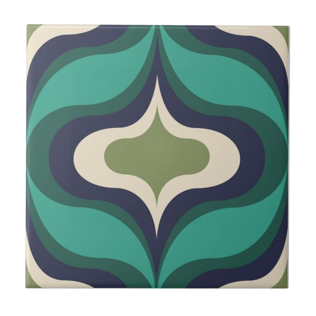 Retro Pattern Green Tile (Front)