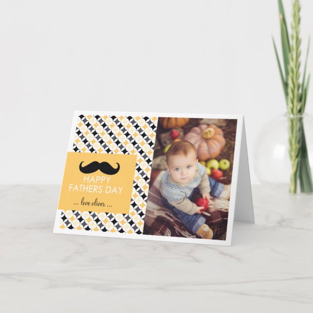 Retro Pattern | Moustache Father's Day Card (Front)