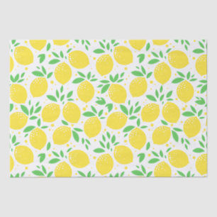 Retro Pattern of Summertime Lemon Citrus Fruit  Ti Tissue Paper