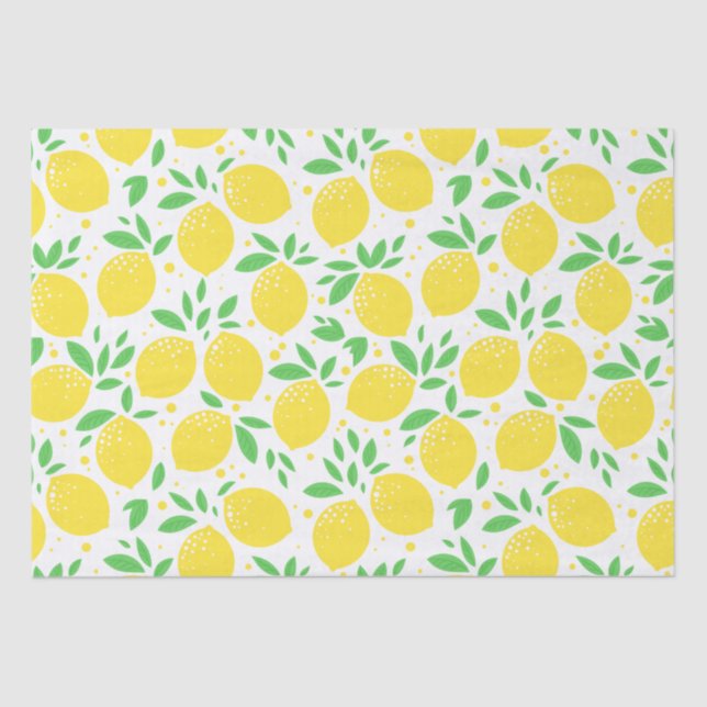 Retro Pattern of Summertime Lemon Citrus Fruit  Ti Tissue Paper (Front)