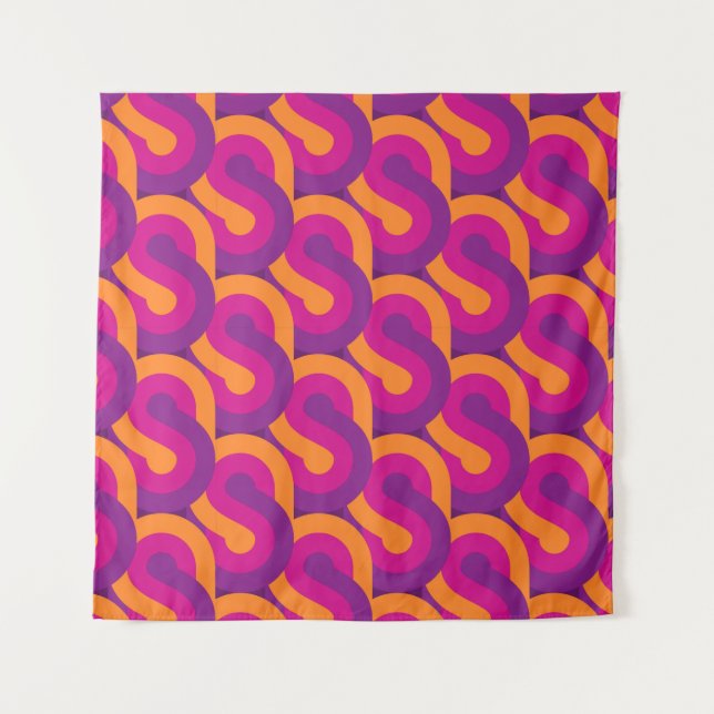 Retro pattern retro pattern tapestry (Front)